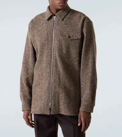 Dries Van Noten Wool And Cotton-blend Tweed Overshirt In Gray