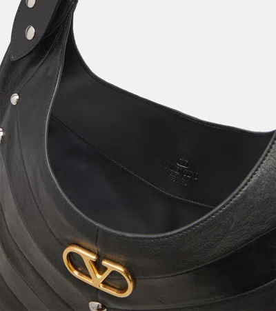 Valentino Hoboho Large Studded Leather Shoulder Bag In Black