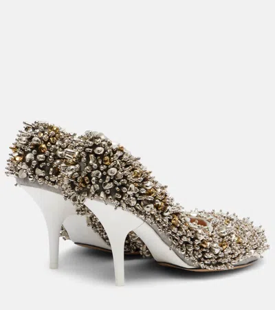 Dries Van Noten Embellished Leather-trimmed Pumps In Multi