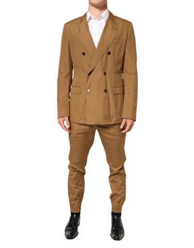 Dolce & Gabbana Brown Taormina Double-breasted 2 Piece Suit In Brown