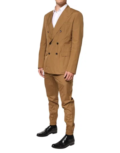Dolce & Gabbana Brown Taormina Double-breasted 2 Piece Suit In Brown