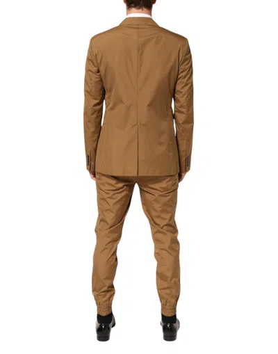 Dolce & Gabbana Brown Taormina Double-breasted 2 Piece Suit In Brown
