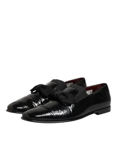 Pre-owned Dolce & Gabbana Leather Loafers Men Formal Dress Men's Shoes () In Black
