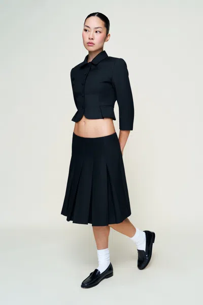 Danielle Guizio Ny Maelie Low Rise Skirt In Black