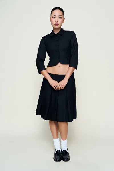 Danielle Guizio Ny Maelie Low Rise Skirt In Black