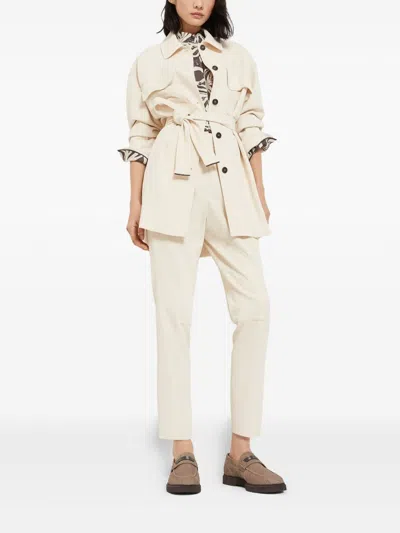 Brunello Cucinelli Crocodile Effect Round Toe Flat Sole Loafers In Neutral