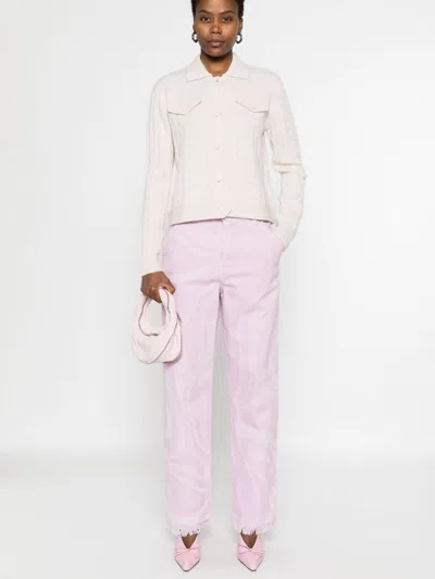 Blugirl Cable-knit Cardigan In Pink