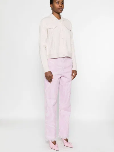 Blugirl Cable-knit Cardigan In Pink