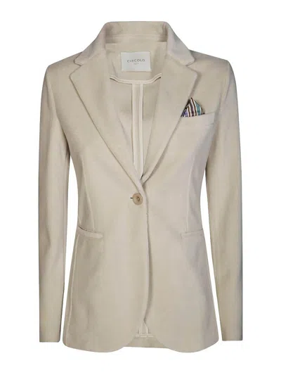 Circolo 1901 Tailored Jacket With Single-button Closure And Notch Lapel In White