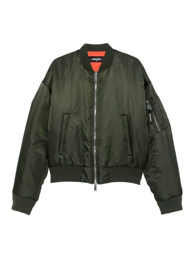 Dsquared2 Zip-front Bomber Jacket In Green