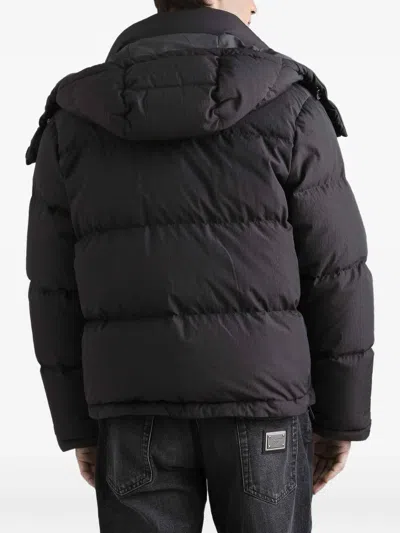 Dolce & Gabbana Grey Polyamide Polyurethane Giubbotto Jacket In Gray