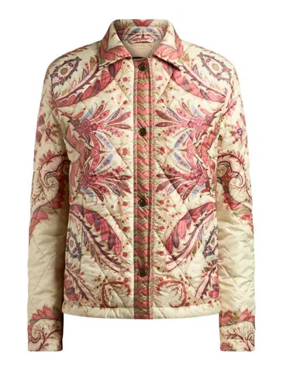 Etro Padded Jacket With Foliage Print. In Multi