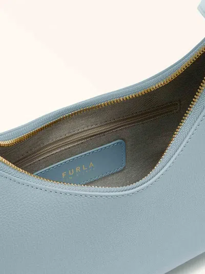 Furla Leather Shoulder Bag With Adjustable Strap And Gold-tone Hardware In Blue
