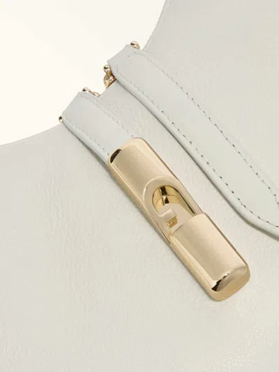 Furla Shoulder Bag Drop S In Leather Cream Color In White