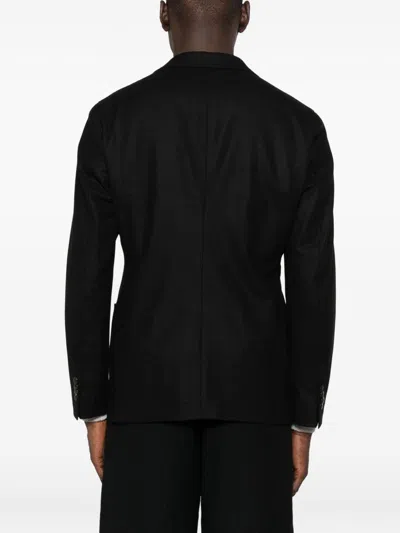 Giorgio Armani Two-button Patch-pocket Jacket In Black