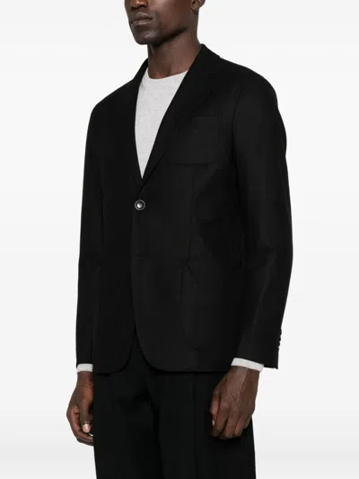 Giorgio Armani Two-button Patch-pocket Jacket In Black
