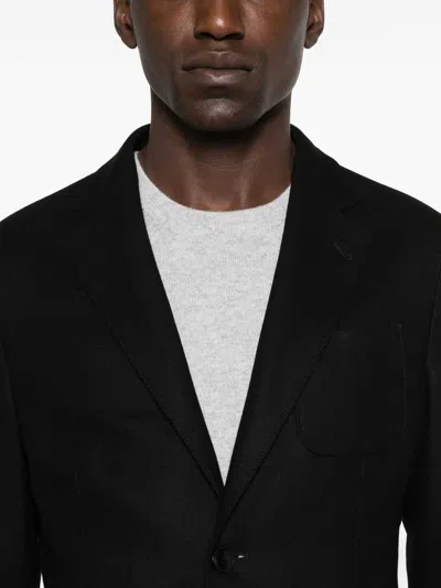 Giorgio Armani Two-button Patch-pocket Jacket In Black