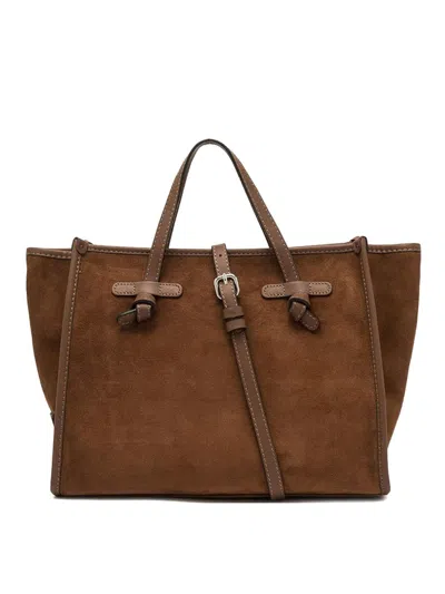 Gianni Chiarini Miss Marcella 32 Brown Leather Tote Bag  In Brown