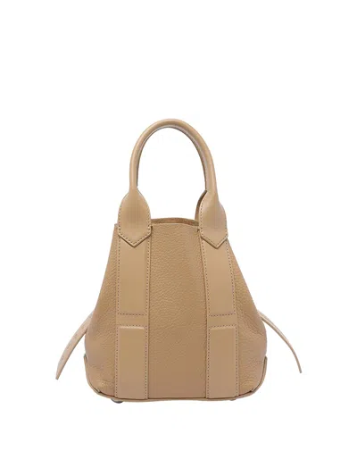 Hogan Handbag With Detachable Strap And Top Handles In Neutral