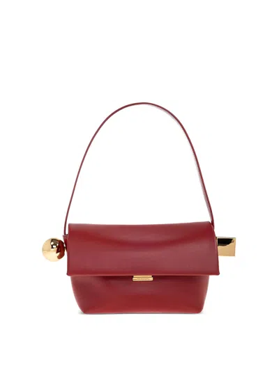 Jacquemus Spherical Embellishment Shoulder Bag With Top Handle In Red