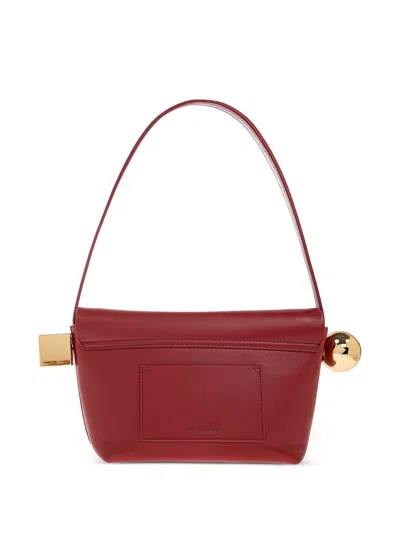 Jacquemus Spherical Embellishment Shoulder Bag With Top Handle In Red