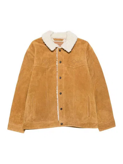 Levi's Suede Jacket With Shearling Collar Levis In Brown