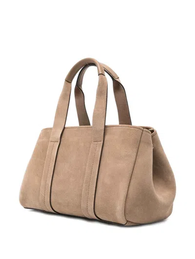 Michael Kors Structured Beige Vitello Leather Handbag In Sand