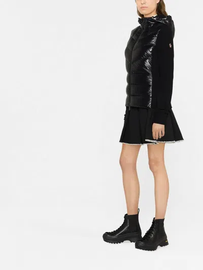 Moncler Womens Black Funnel-neck Brand-patch Regular-fit Shell-down Jacket In Black