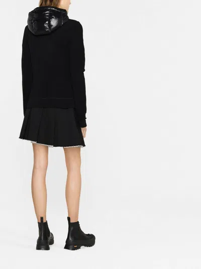 Moncler Womens Black Funnel-neck Brand-patch Regular-fit Shell-down Jacket In Black