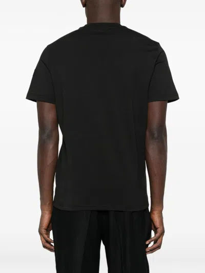 Moncler Crewneck T-shirt With Logo Print In Black