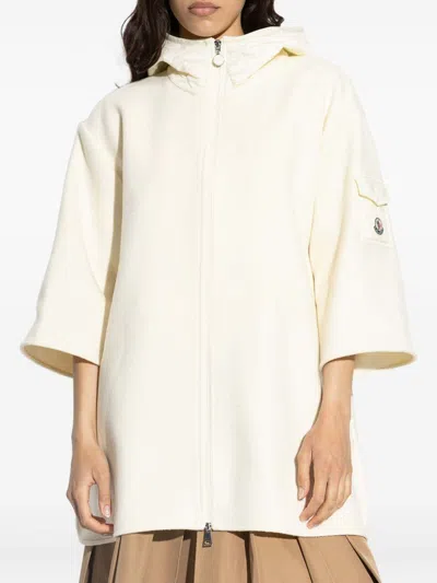 Moncler Virgin Wool Blend Cape In White