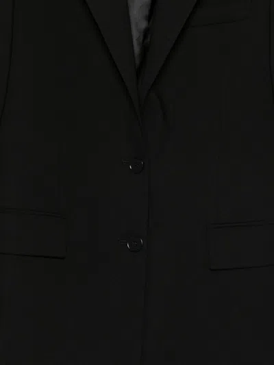 Msgm Single Breasted Long Sleeved Jacket In Black