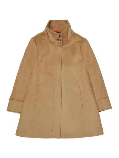 Max & Co A-shape Wool-blend Long Coat In Sand