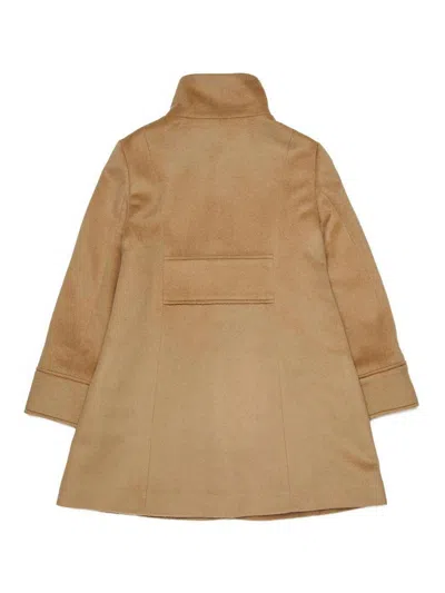 Max & Co A-shape Wool-blend Long Coat In Sand