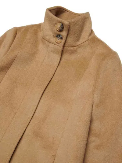 Max & Co A-shape Wool-blend Long Coat In Sand