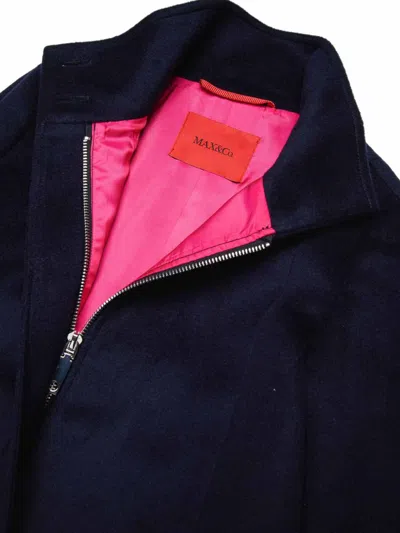 Max & Co A-shape Wool-blend Long Coat In Black