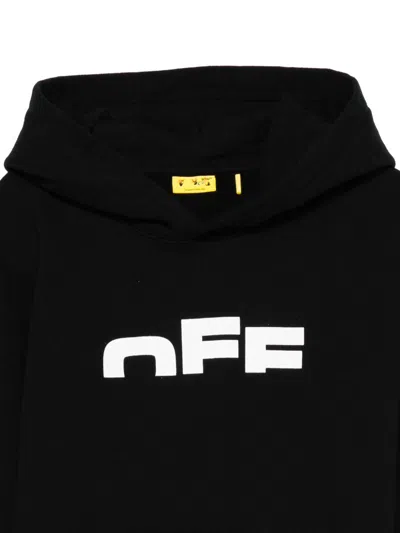 Off-white Black Hoodie With  Kids Logo In Black