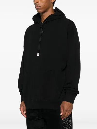 Off-white Hooded Sweatshirt Featuring Graphic Print In Black