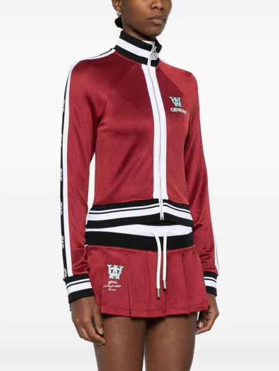 Off-white Serena Track Jacket Contrast Trim In Red