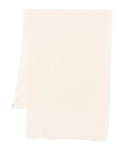 Peserico Textured Beige Virgin Wool Blend Scarf In Neutral