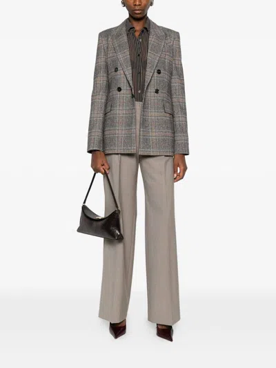 Pinko Double-breasted Tailored Jacket With Plaid Pattern In Multi