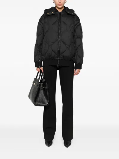 Pinko Puffer Jacket With Quilted Pattern In Black