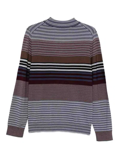 Paul Smith Long-sleeve Polo Sweater In Viola In Multi