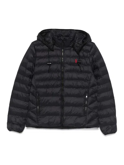Polo Ralph Lauren Quilted Lightweight Jacket With Hood In Black