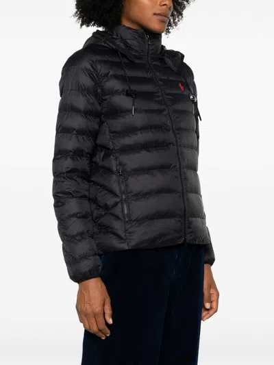 Polo Ralph Lauren Quilted Lightweight Jacket With Hood In Black