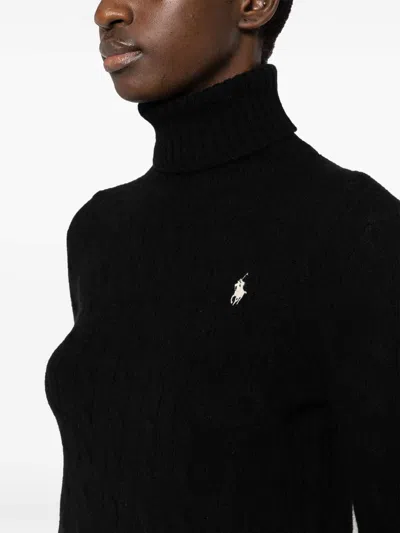 Polo Ralph Lauren Black Wool Blend Sweater In Black