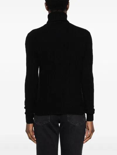 Polo Ralph Lauren Black Wool Blend Sweater In Black