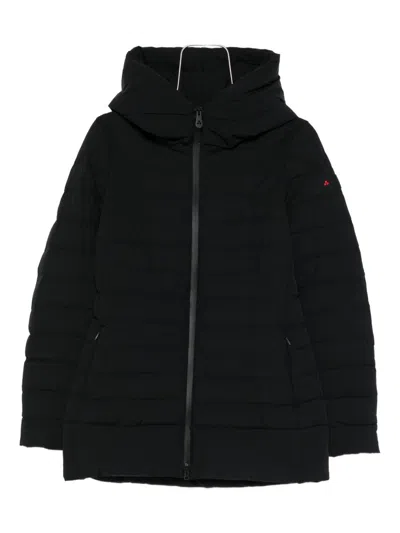 Peuterey Tailored Black Coat With Structured Collar And Minimalist Appeal In Black