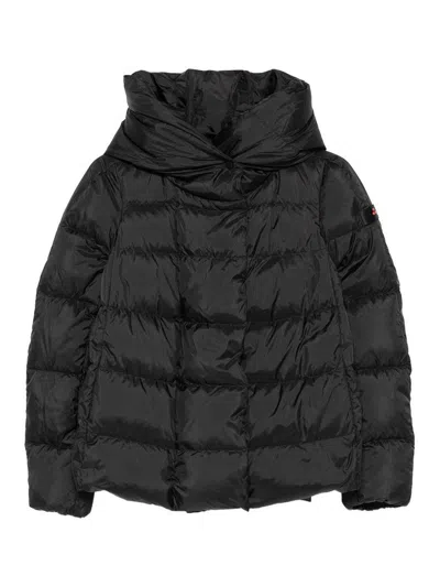 Peuterey High-volume Collar Black Puffer Jacket In Black