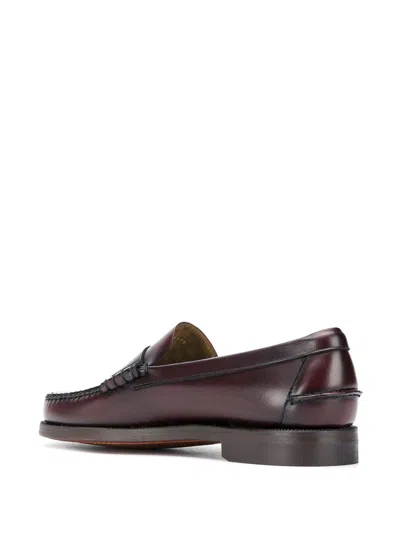 Sebago Leather Sole Loafer Penny Strap In Brown